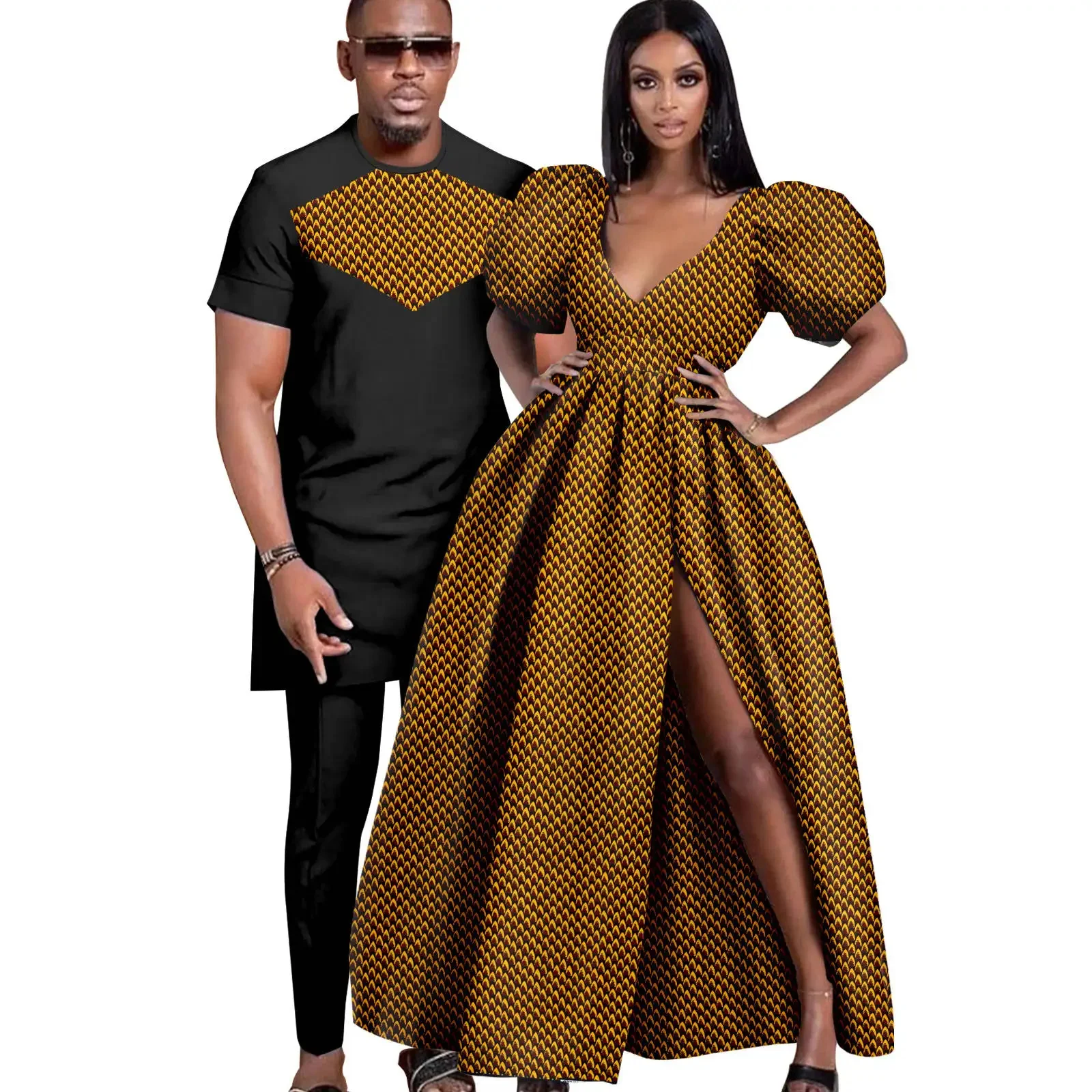 

Dashiki African Lovers Suit Party Clothing Husband and Wife Suit African Clothes for Couple Men and Women Couple Clothes Wedding