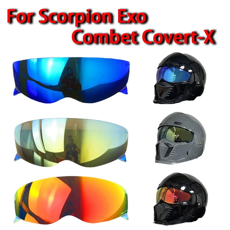 UV保護ヘルメットバイザー,scorpion exo combat,secret-x,オートバイアクセサリー用