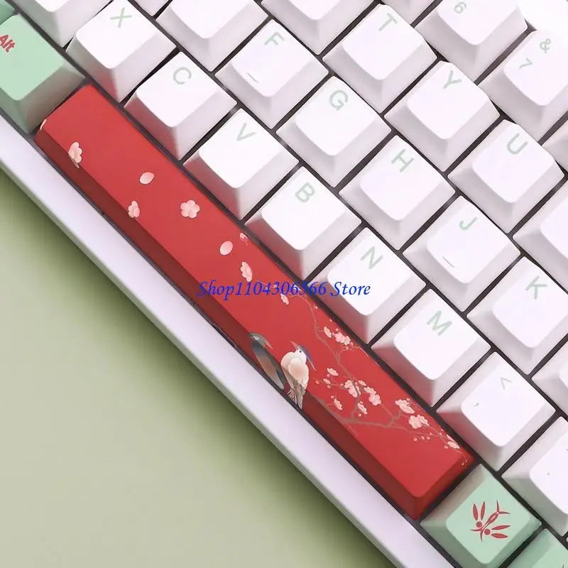 

02DD 136 Keys PBT Keycaps Cherry Profile DYE SUB Personality White Green Red Mixed