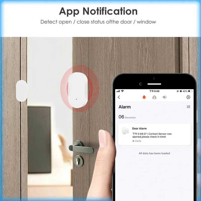 Ewelink Zigbee مستشعر الباب مستشعر الاتصال كاشف مفتوح مغلق كاشف الباب اللاسلكي APP التحكم عن بعد مع Alexa Google