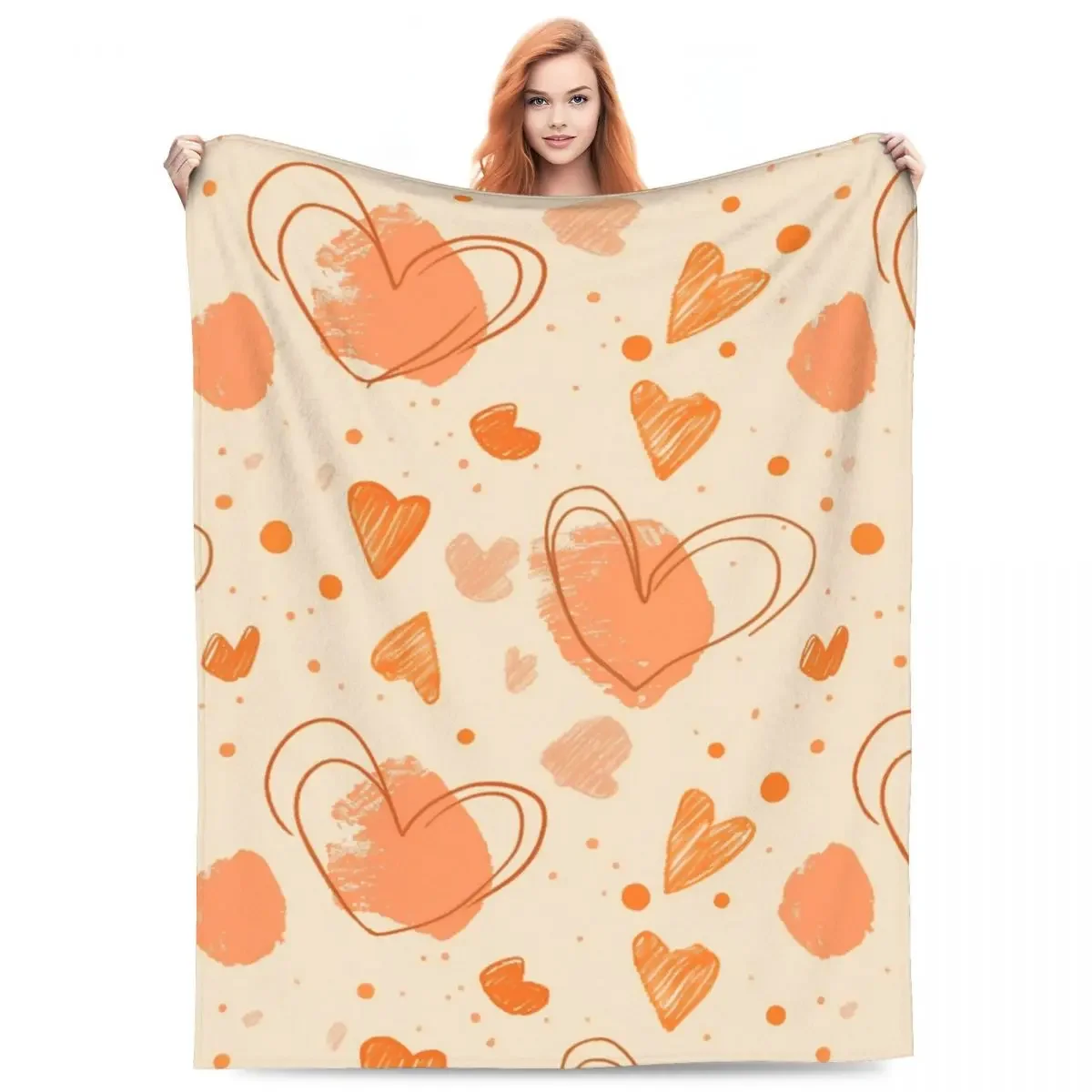 

Heart Shaped Patterns Of Various Shapes Soft Flannel Blanket Bed Sofa Cover Bed Cover Home Decoration Christmas Birthday Gift