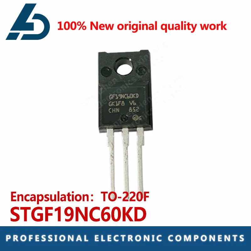 10PCS STGF19NC60KD in-line TO-220F IGBT transistor 600V 16A 19NC60KD