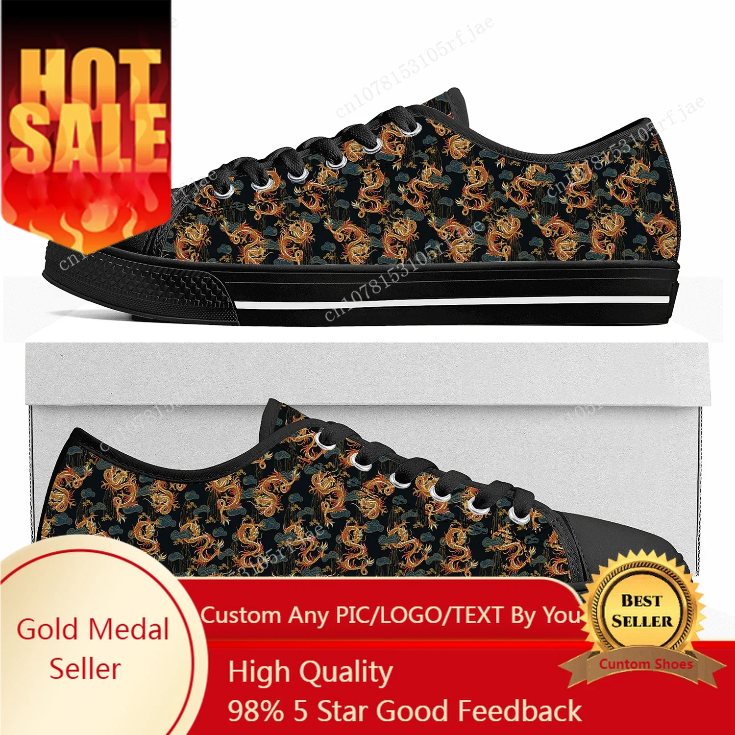 

Chinese Dragon Tradition Animals Custom Low Top Sneakers Women Men Teenager Shoes Casual Tailor Made Canvas Sneaker