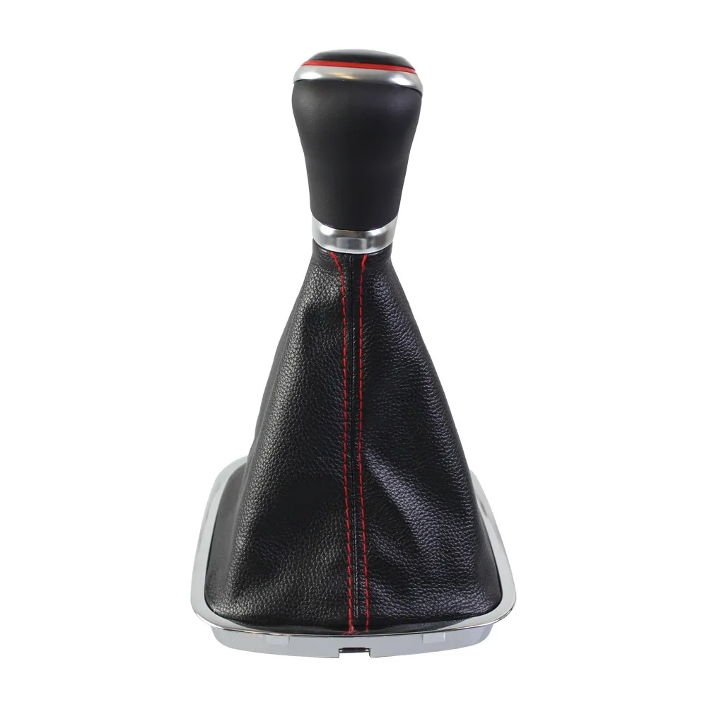 5 Speed 6 speed Car Shift Gear Knob With Chrome PU Leather Boot Change Lever Manual Gearbox For VW Polo 6R Polo Sedan 2010-2017