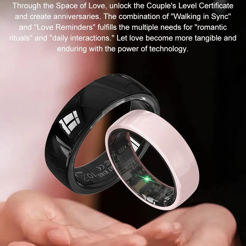 Smart Ring Heart Rate Sleep Monitor Step Monitoring Exercise Recording Gesture Control Ceramic Bluetooth Ring New DropShipping