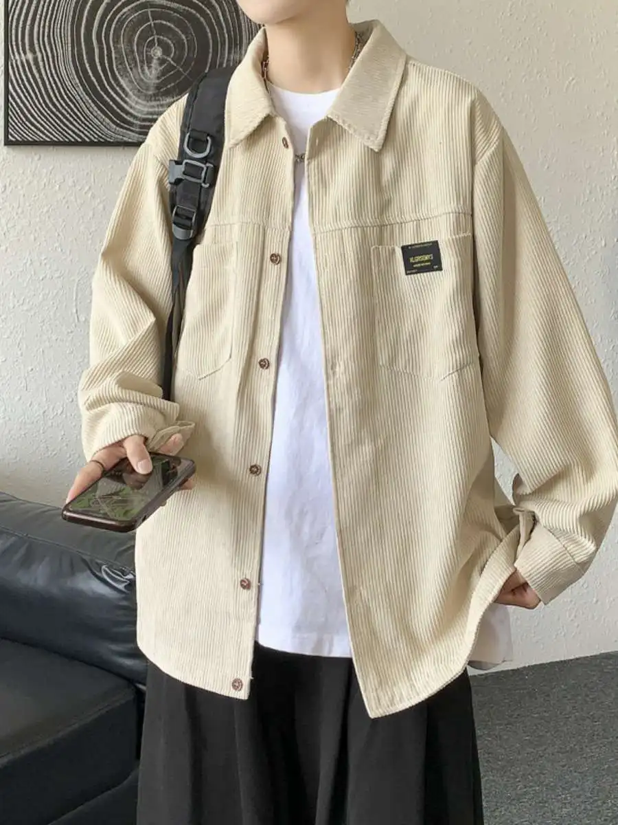 

Мужская повседневная куртка-жакет из вельвета Thiened Long Sve, весна-осень, большие размеры, верхняя одежда, стиль Гонконг