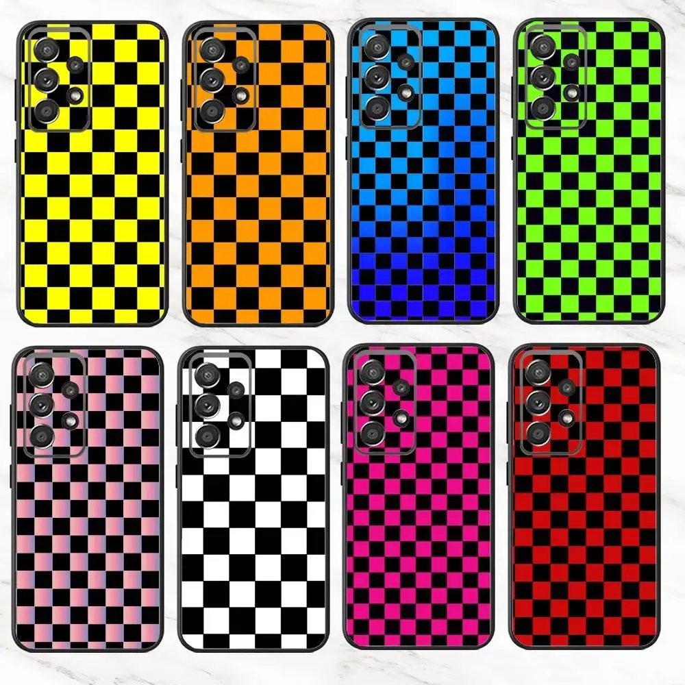 

C-Checkerboard Checkered Board Phone Case For Samsung S25,S24,S21,S22,S23,S30,Ultra,S20,Plus,Fe,Note,10,9,5G Black Cover