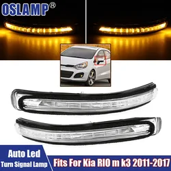 Car Led Turn Signal Lamps On Both Sides Rearview Mirror Indicator Flashing Lights Fit For Kia RIO m k3 2011-2017 Car Accessories