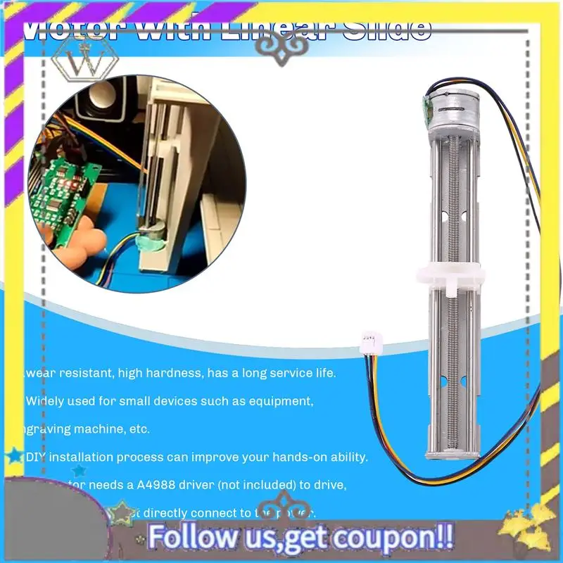 New 12V Stepper Motor Stroke 80Mm With Slider Motor For Diy Small Engraving Machine