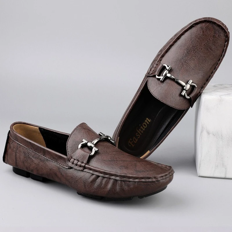 

Мужские кожаные оригинальные лоферы из мягкой кожи, мужская обувь из натуральной кожи, дышащая повседневная обувь ручной работы, деловая обувь большого размера