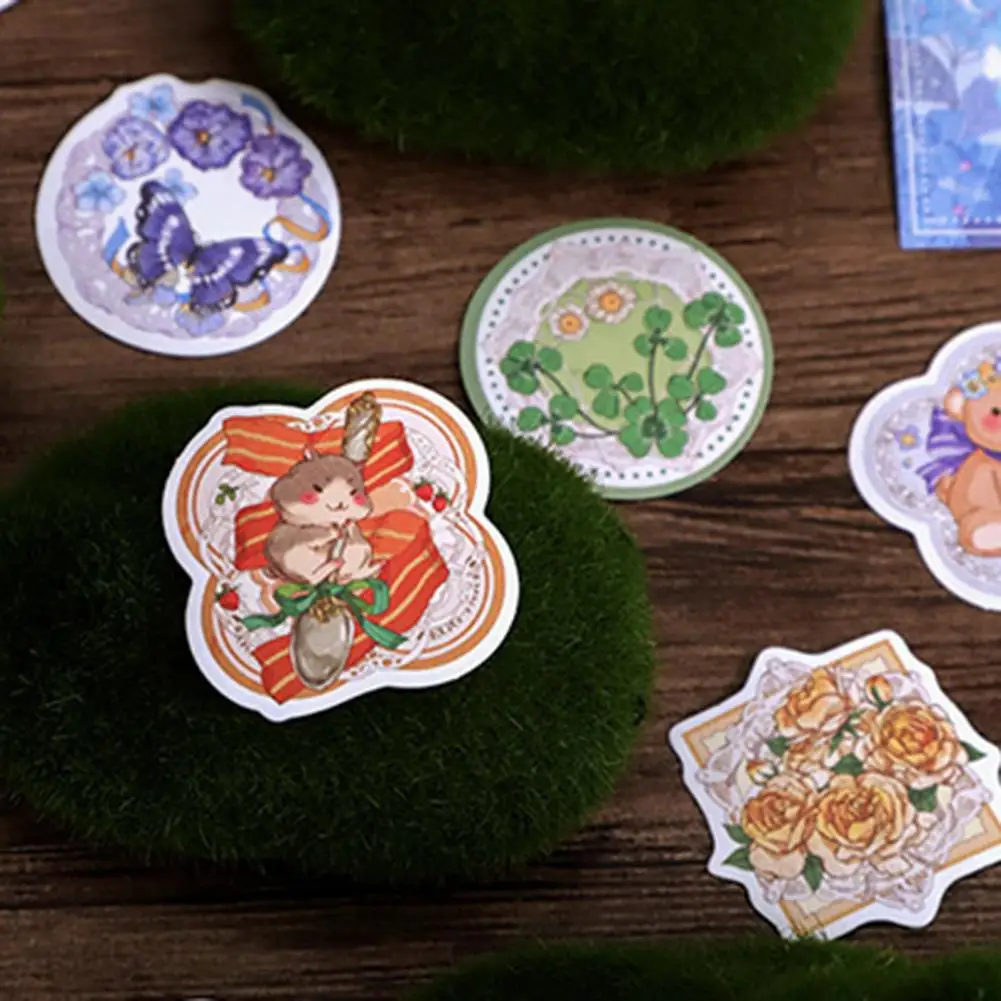 46Pcs Deco Stickers Adorable Wear Resistant Wide Application Scrapbooking Stickers