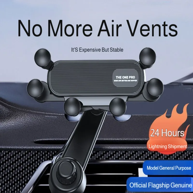 Car Air Vent Phone Holder 6-Point Gravity Mount Stable Navigation Bracket Compact No Blocking Airflow Smartphone Stand