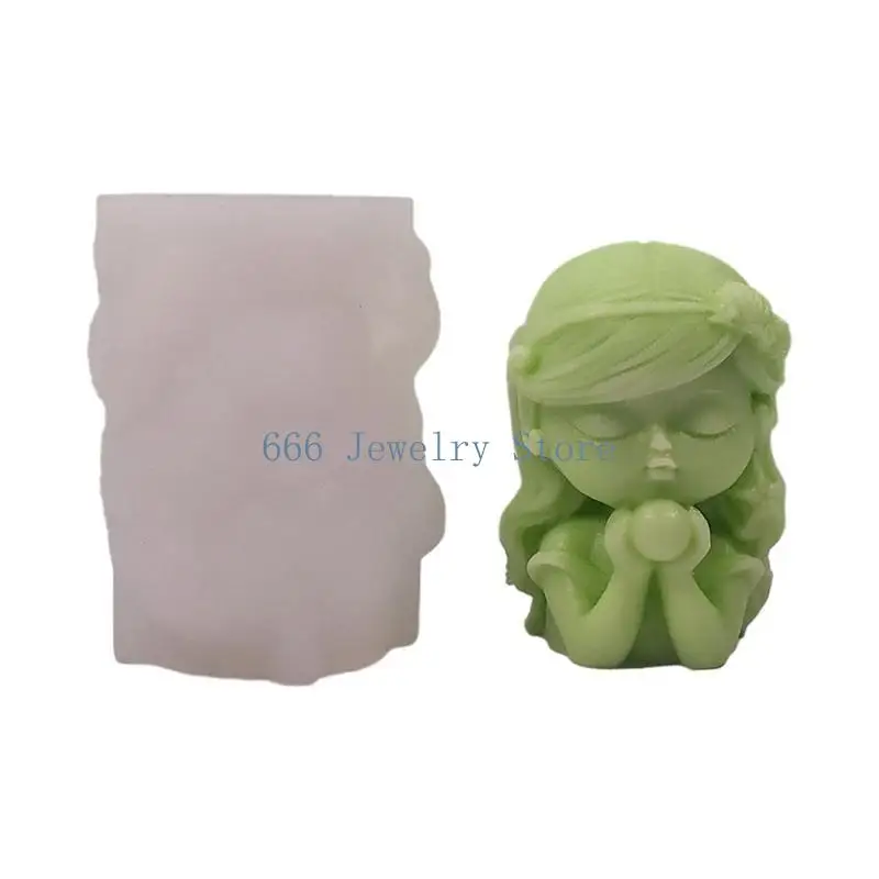 F2TD Princess Girl Silicone Mold Epoxy Resin Molds Desktop Ornament Crafts