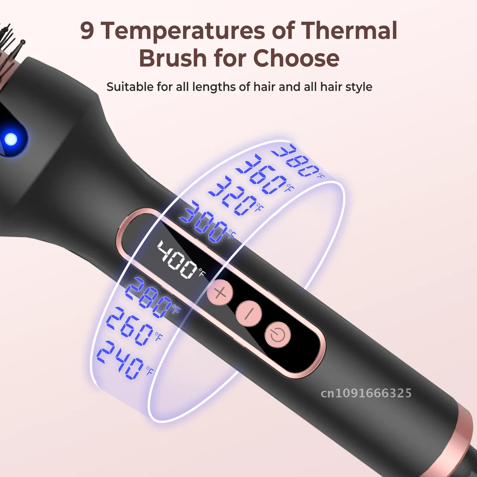 

Thermal Heated Brush Round Brush 1 1/2 inch Thermal Round Iron Long Brush Short Curling Hair for Brush