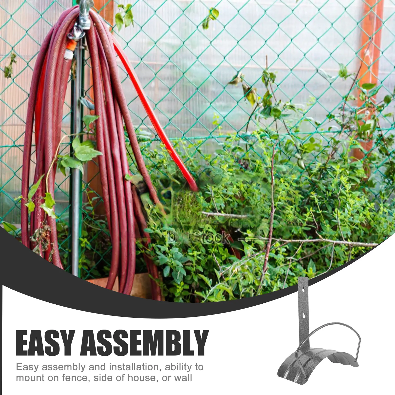 

Heavy Duty Metal Hose Hanger Wall Hanger Storage Organizer Hose Rack For Garden Outdoor Wall Fence House Use