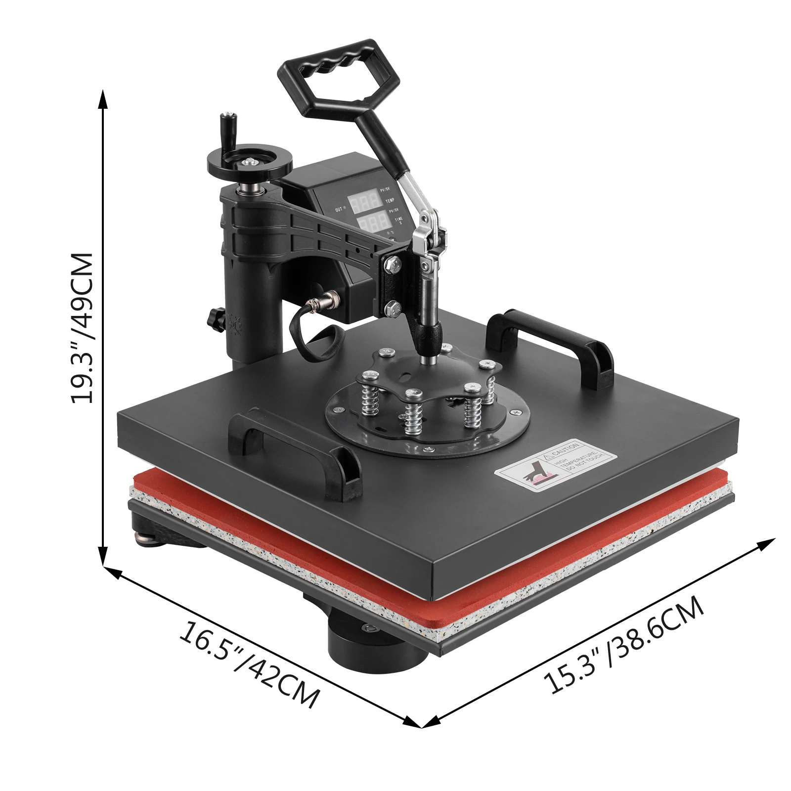 Imagem -05 - Heat Transfer Press para T-shirt Teflon Sheet Hot Press Embossing Folders Sublimação Transferência Térmica Swing Away Machine 15x15 in