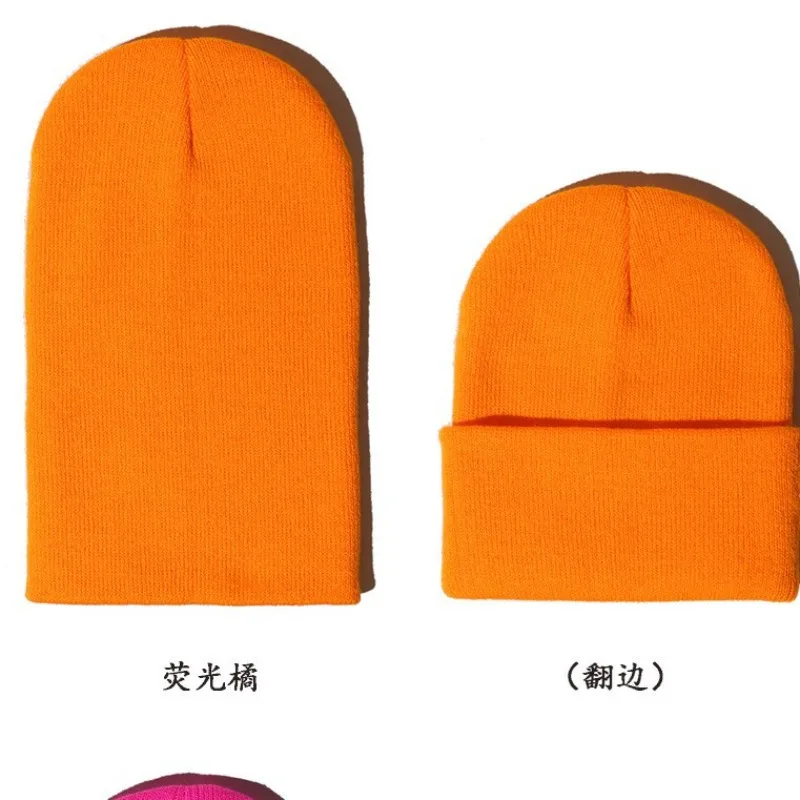Custom Embroidered Logo Acrylic Knitted Hat for Unisex Autumn and Winter Warm Outdoor Cycling and Skiing Skull Beanie Caps