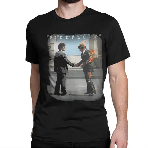 Imagen 2 del producto Wish You Were Here Cool Band hombres mujeres camiseta Rock música PF camiseta de manga corta Camiseta de algodón puro 4XL 5XL 6XL ropa