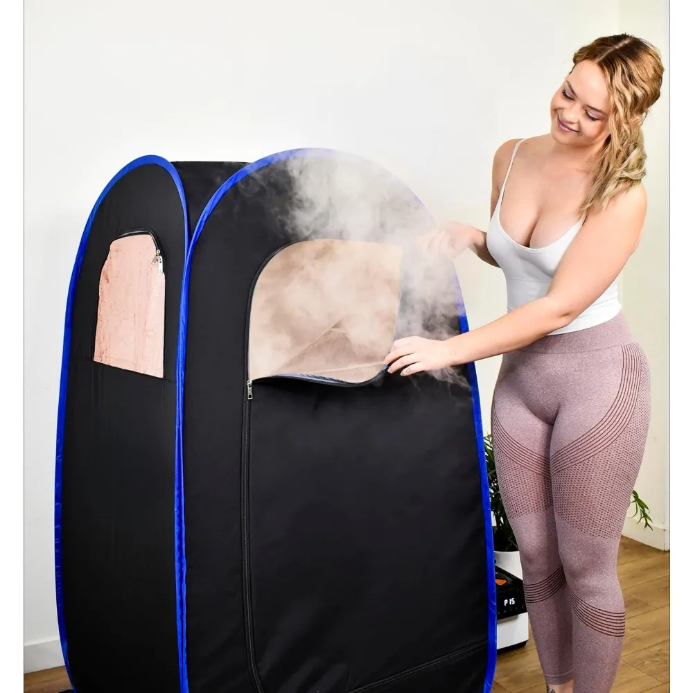 Portátil Sauna Steam Tent, Full Size, Caixa Pessoal, Sauna, Touchscreen, 1000W, Gerador de 2,6 Litros, Cadeira Tapete