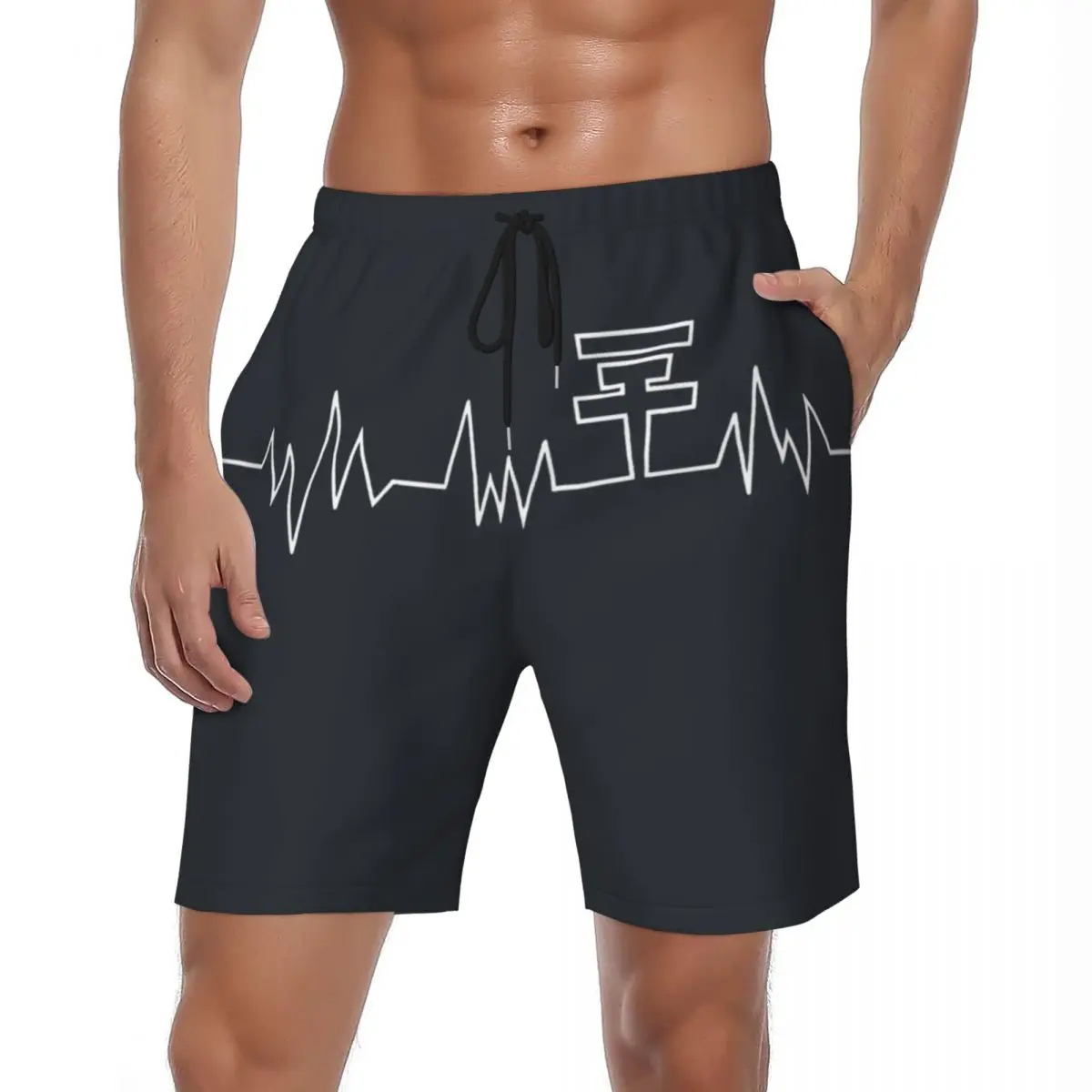 

Tokio Hotel Heartbeat White Unique Logo Board Shorts Summer Germany Rock Band Casual Beach Shorts Man Running Swimming Trunks