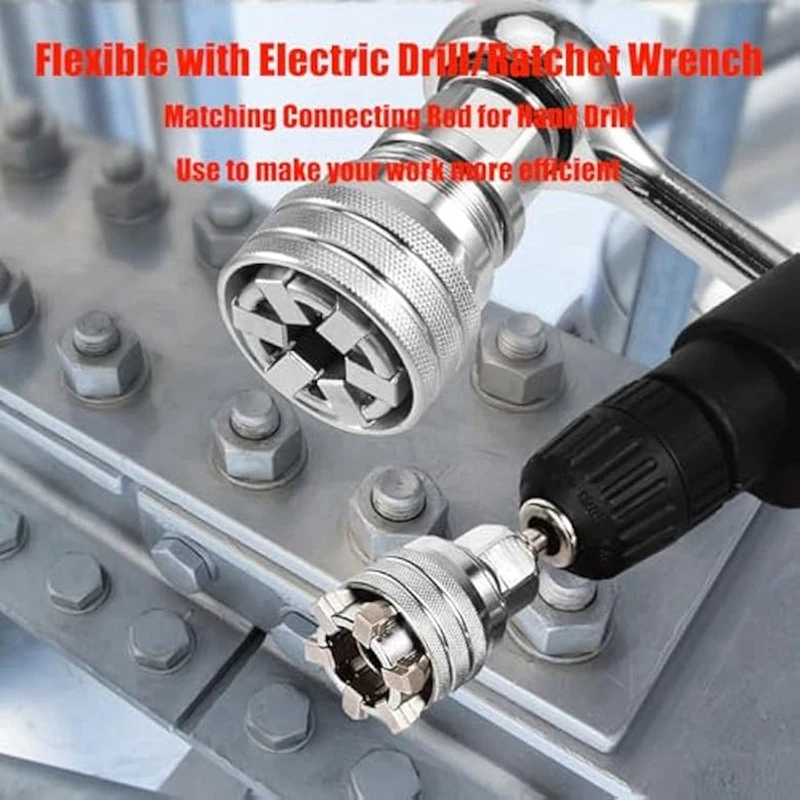 ABPP-多機能ユニバーサルソケットレンチツール、調整可能なユニバーサルソケットツールセット、多機能ソケット調整10-19mm