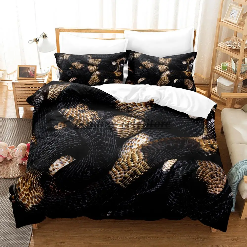 

2023 animal Yinuoda Snake Bedding Set Single Twin Full Queen King Size Bed Set Aldult Kid Bedroom Duvetcover Sets Anime Bed