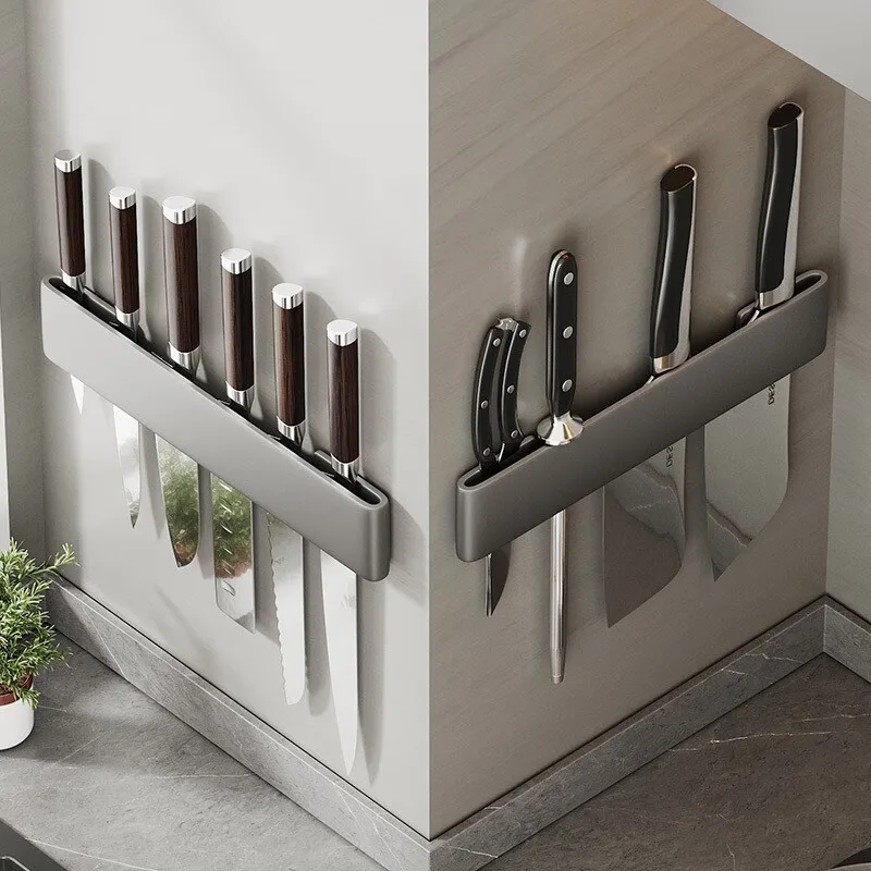 

Modern Minimalism Wall-Mounted Kitchen Multi-Functional Shelf Simple Knife Holder Storage Organizer for Kitchen Knives