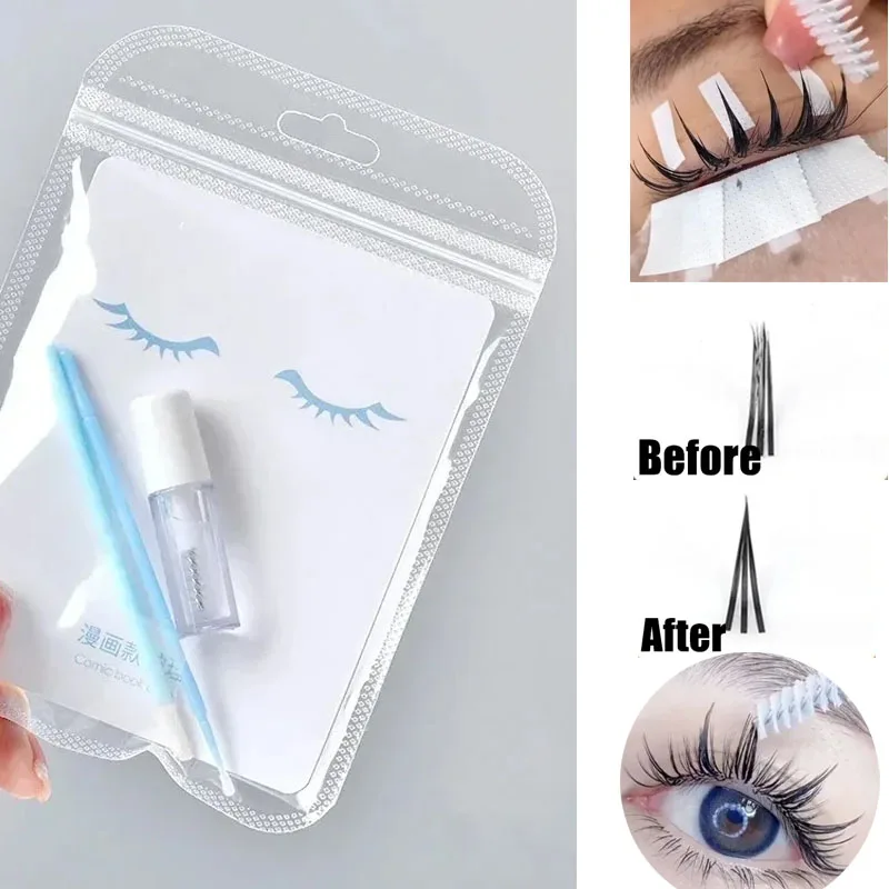 Ensemble imperméable pour cils, Mascara Transparent, colle pour Extensions de cils, Mascare pointu, Gel coiffant imperméable, Manga