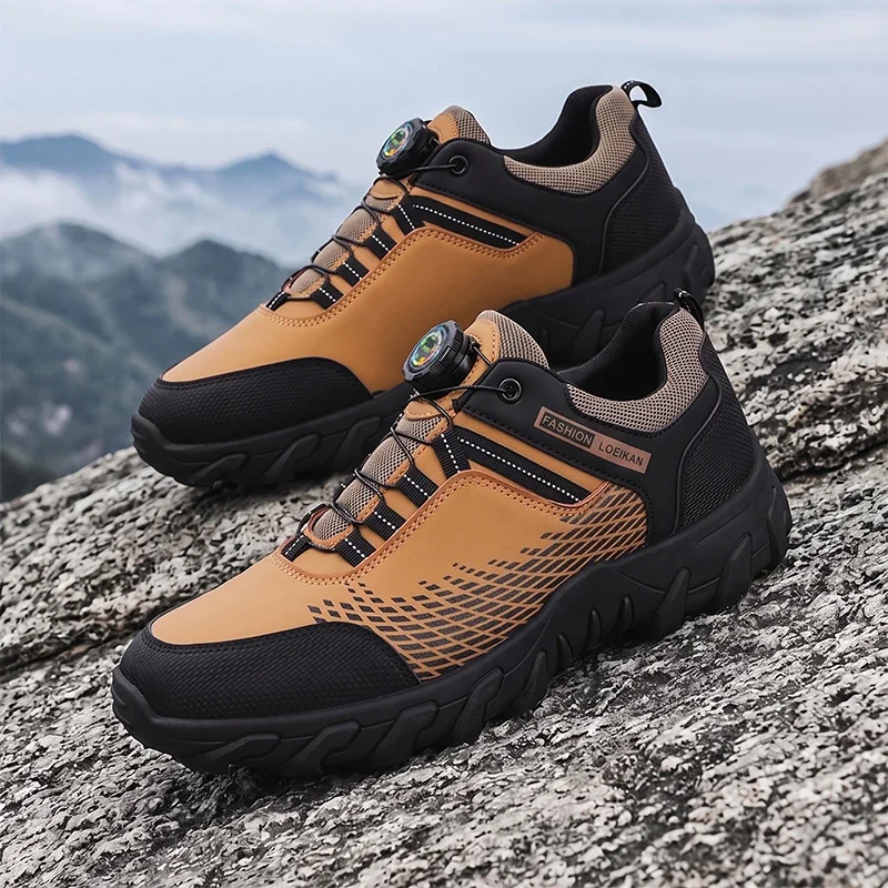 Herren-Freizeitschuhe mit Drehknopf, Mesh-Einsatz, rutschfeste, verschleißfeste dicke Sohle, Sneakers für den täglichen Stadtverkehr. – Detail 9