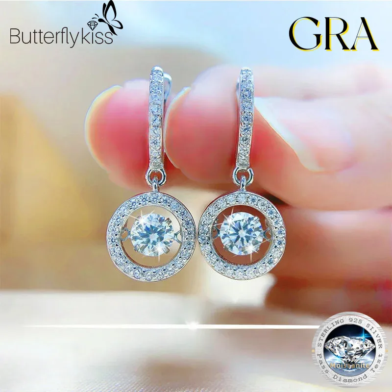 

Серьги-подвески Butterflykiss из стерлингового серебра 925 пробы с муассанитом в форме бьющегося сердца, 1 карат, для невесты, подружки невесты, свадебные подарки, ювелирные изделия