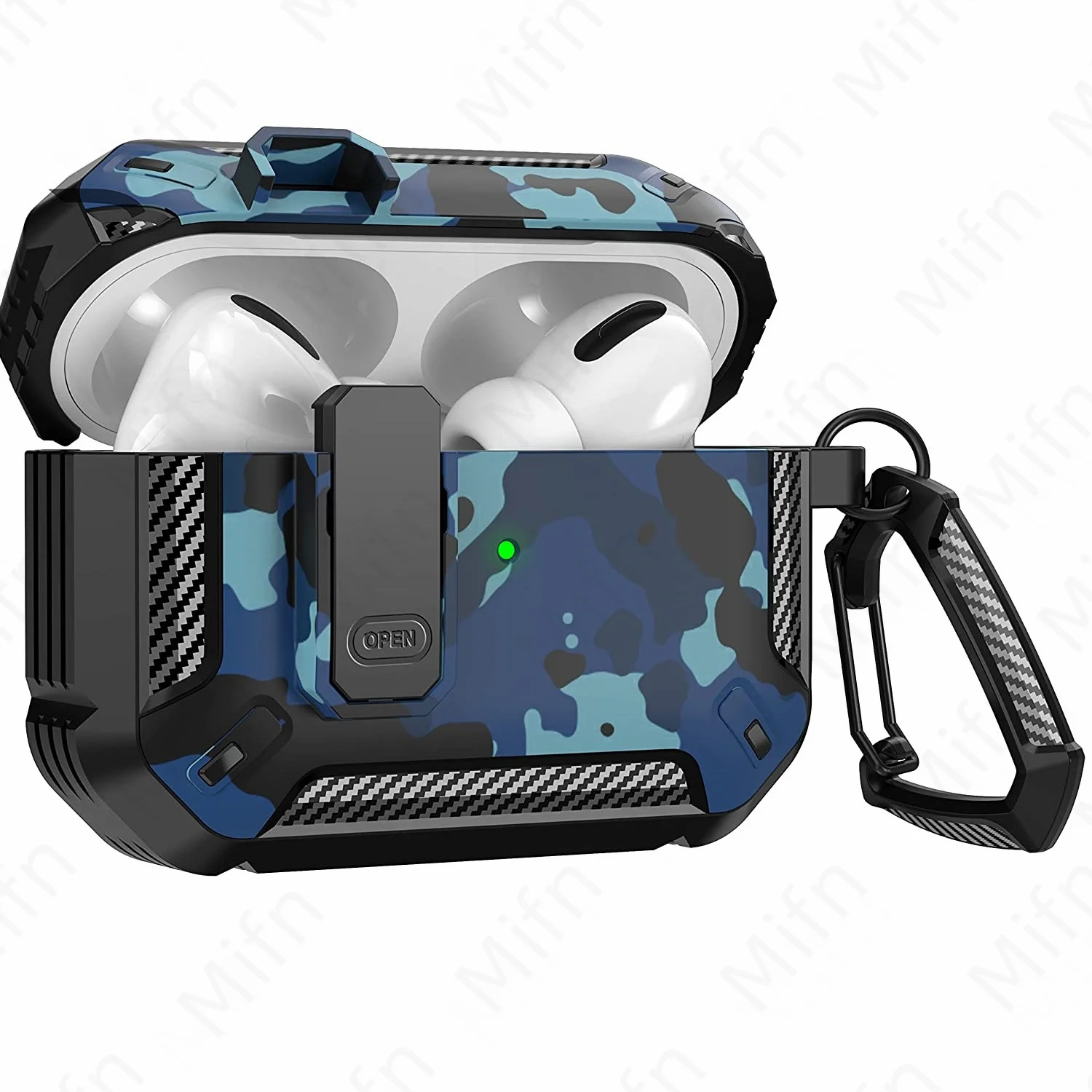 Per AirPod Pro USB C case1948 con lock】per custodia da uomo Full Body Military Hard Shell Shock Protect custodie airpod pro 2023 con portachiavi