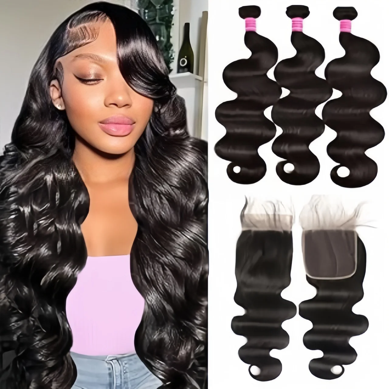 

Vietnamese Hair Body Wave Human Hair 3 Bundles With 4x4 Lace Closure Virgin Hair 100% Unprocessed Weave Human Hair Extensions
