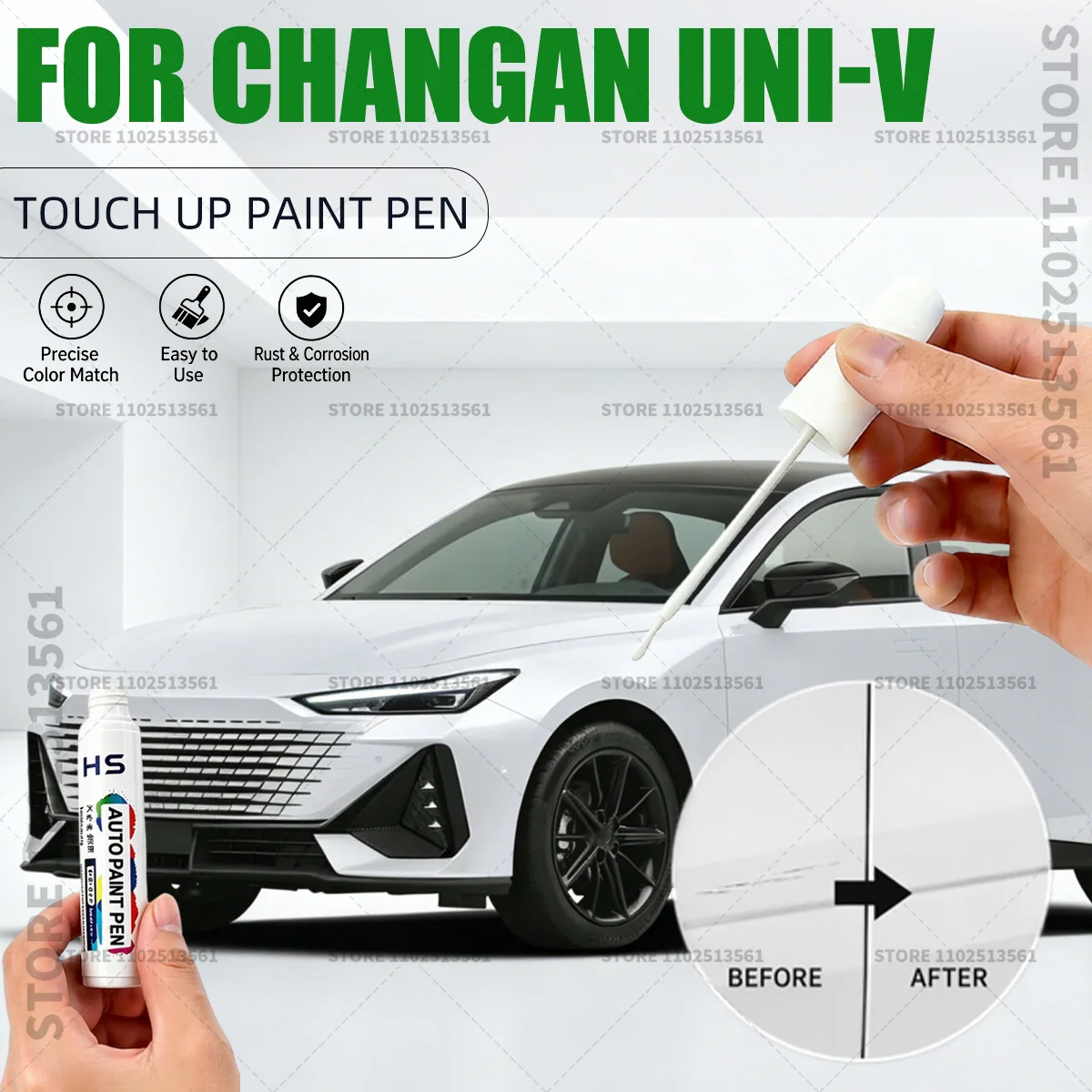 For Changan Univ Car Paint Repair Pen Restores Original Factory Paint Finish dazzling Red atomic cgray moonlight white blue