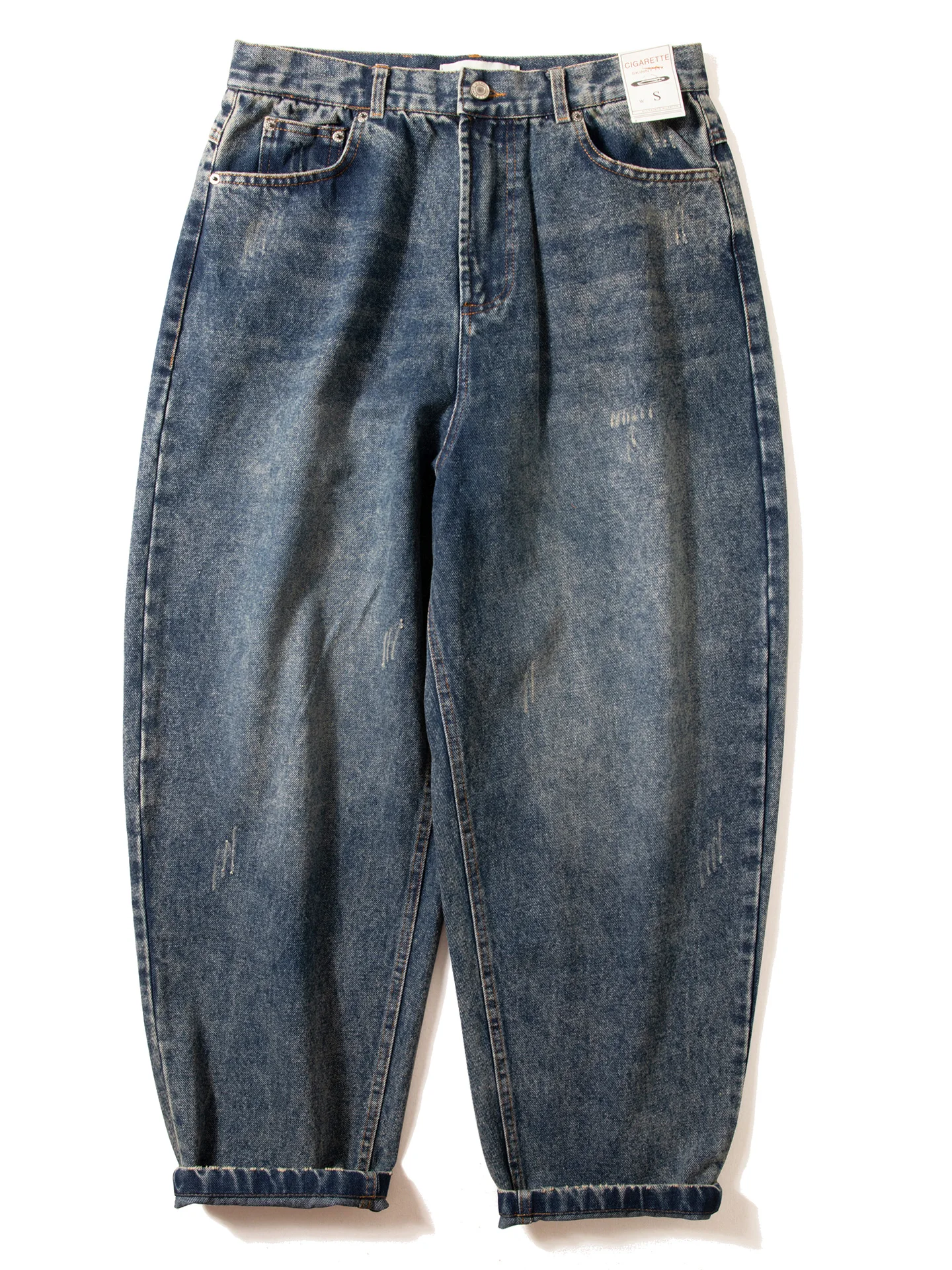 

Retro American Sle Men's Jeans Heavyweight Pure Cotton Wide Leg Casual Dad Pants Spring Autumn Loose Fit Carrot ape