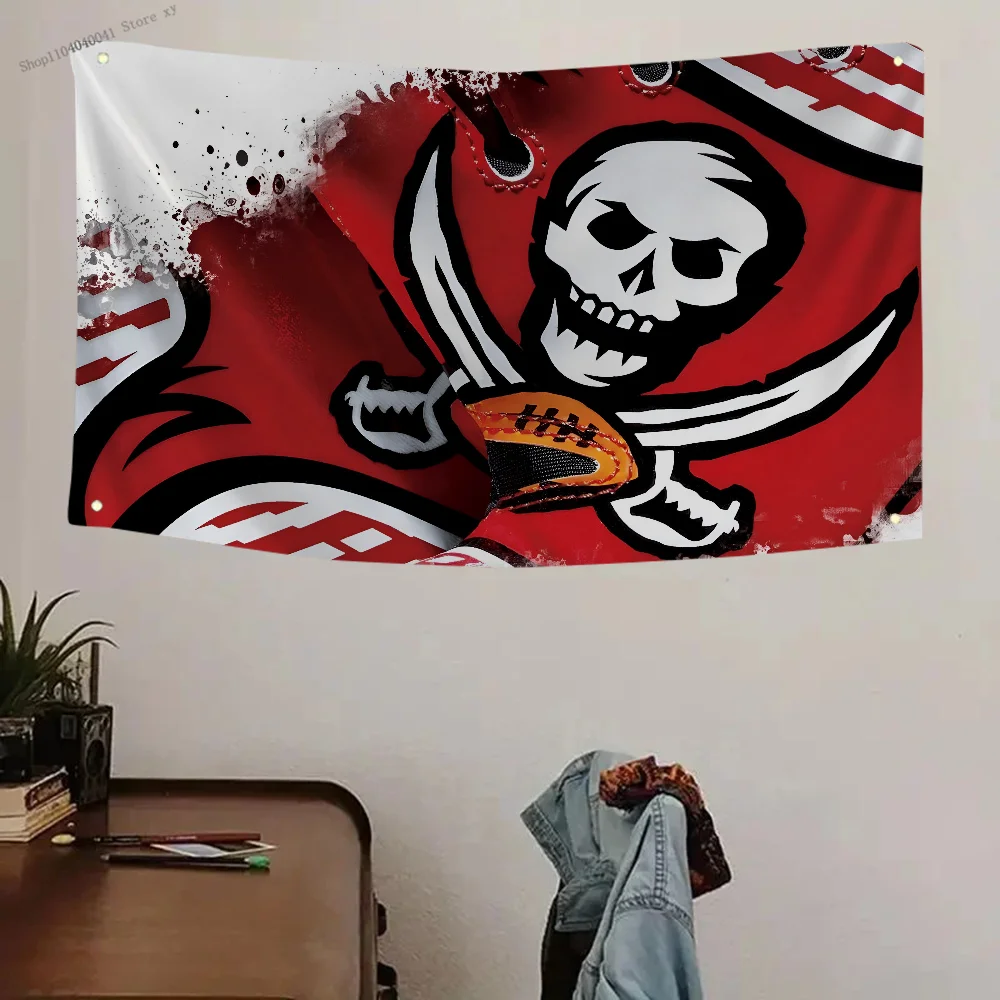 1PC Tampa Bay Buccaneers Flag Flags And Banners Four Hole Flag Polyester Outdoor Decor Room Aesthetic