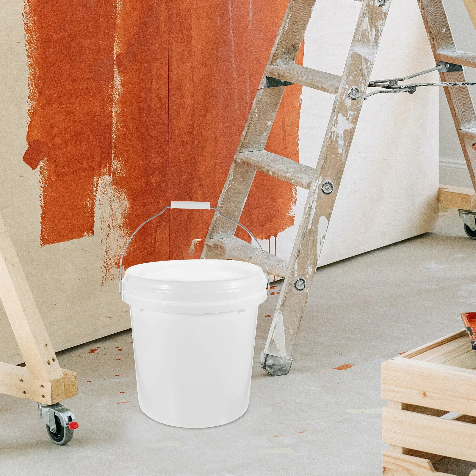 Empty Paint Gallon Storage With Handle Airtight Bucket Large Capacity Smooth Surface Durable For Storage Easy Carry Safe