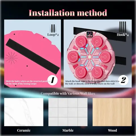 2025 Ny musikboxningsmaskin för vuxna: Interaktiva rytmljus, tvåspelares stridsläge, Bluetooth, smart ljudåterkoppling, Pu 12 best sales musikboxningsmaskin - №7