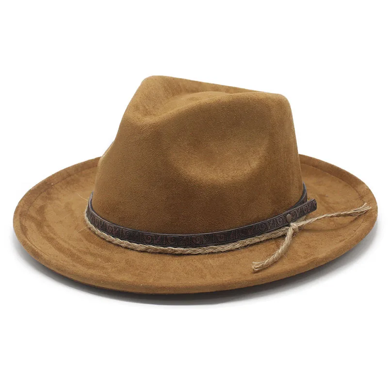 Hot-selling Suede Felt Hat With Distressed Finish, Jazz Hat With Upturned Brim And Wide Brim