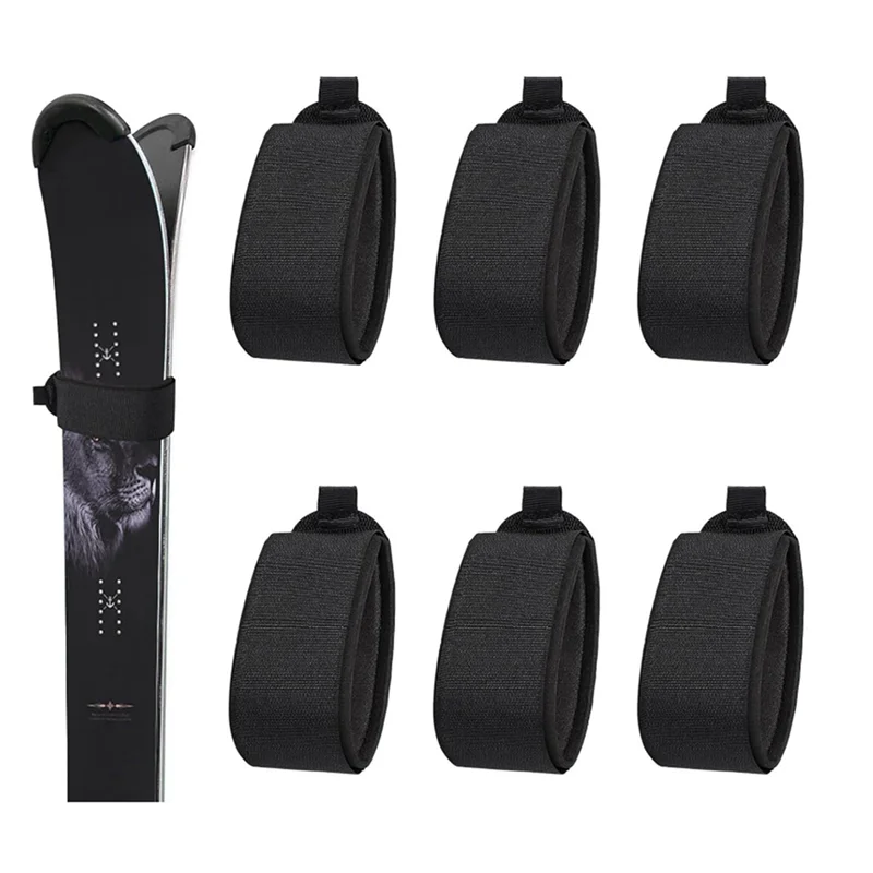

12PCS Ski Fastener Straps Adjustable,Ski Straps For Carrying,Ski Bands Tapes With Protector Pads,For Ski Boards