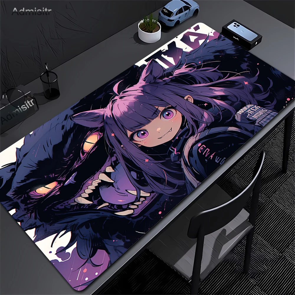 Japanese Anime Cute Girl Cat Gaming Mouse Pad Smooth Desk Pad E-Sports Pads Office kawaii Desk Mat PC Custom Pattern Mousepads