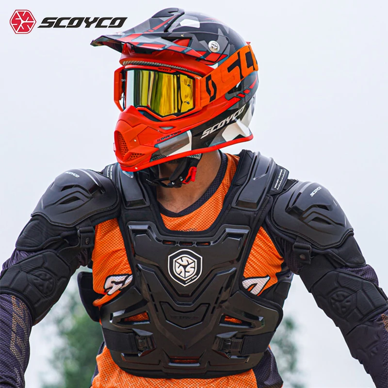 SCOYCO Motocross Armor Vest Men Motorcycle Body Protector Chest Back Protection For Dirt Bike MTB MX Off‑Road Moto Gear