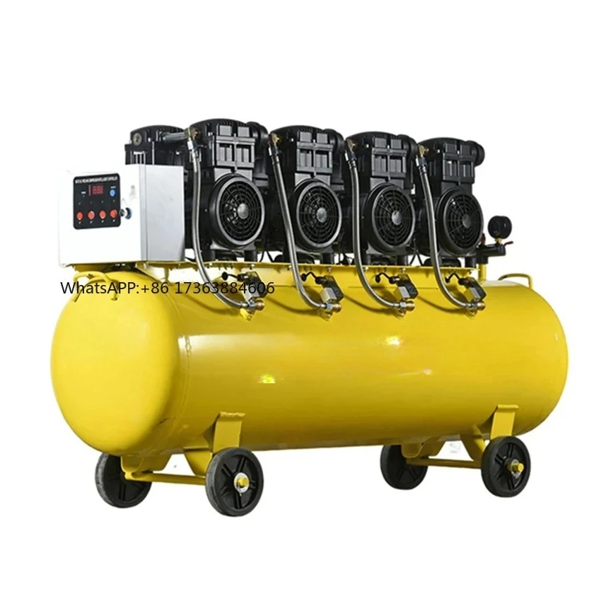 Silent Oil Free Industrial Compressors 8bar 220v 1400rpm 2.2kw 120L Portable air compressor machine