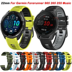 Pulseira de relógio de silicone para Garmin Forerunner, 965, 255, 745, 265, Vivoactive 4, Venu 2, Active, Fenix, Chronograph Band, Bracelete, 22mm