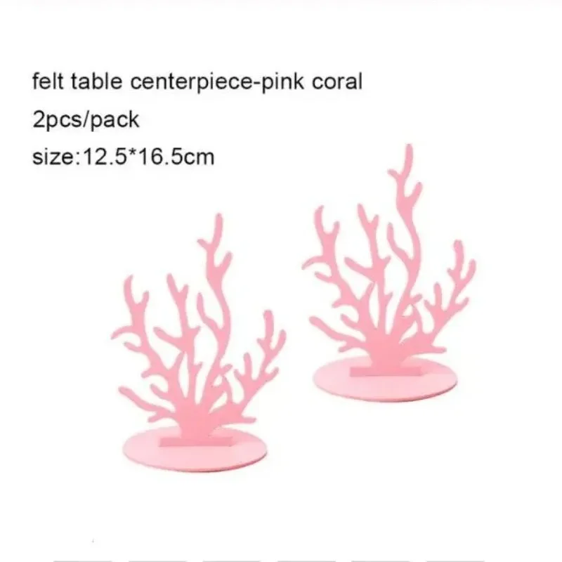 2 Stück DIY Meerjungfrauen-Party Korallen-Filz-Tischdekoration Unterwasser-Meerjungfrau-Deko Mädchen-Geburtstagsparty-Zubehör – Detail 3