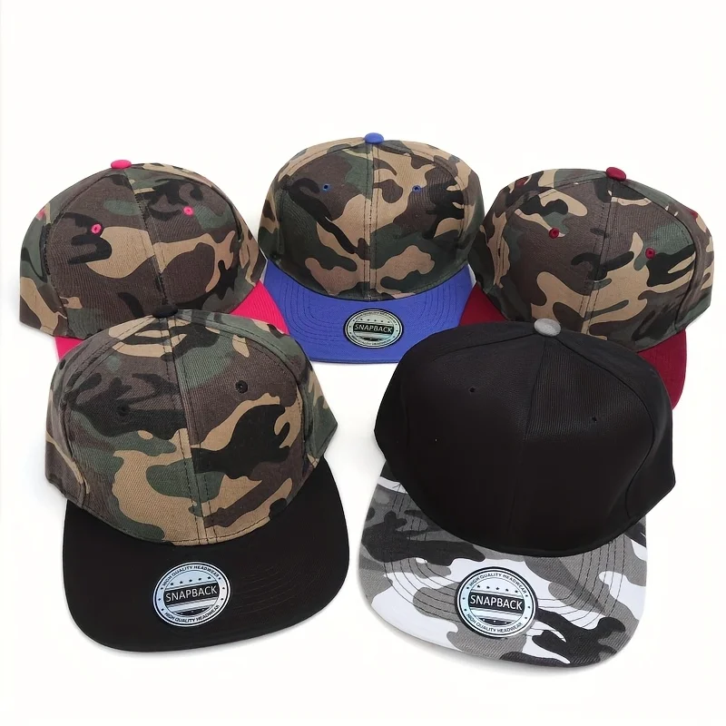 

Hip Hop Baseball Cap Unisex Camouflage Print Fashion Hat Contrast Bill Couple Streetwear Casual Sun Cap Outdoor
