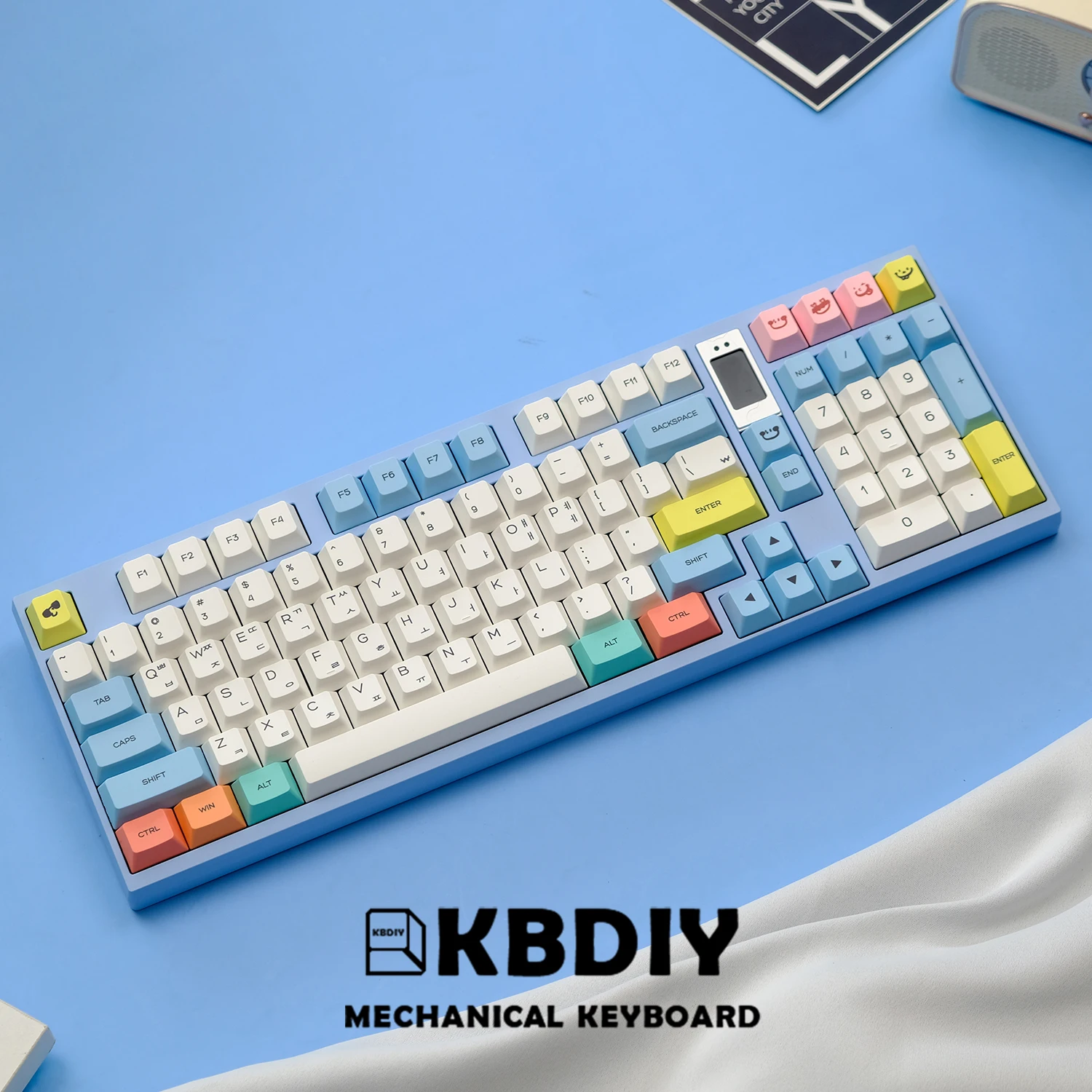 KBDiy Cherry Profile PBT Keycaps Korean Japanese Keycap Pastel Chalk Theme MX Switch For Mechanical Keyboard KIT ISO 7U 144 Keys