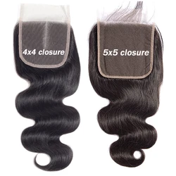 Wigqueen-HD Lace Body Wave Cabelo Humano, Invisível, Transparente, Swiss Lace Encerramento Apenas, Pré Arrugado Cabelo Do Bebê, 5x5 Encerramento, 4x4