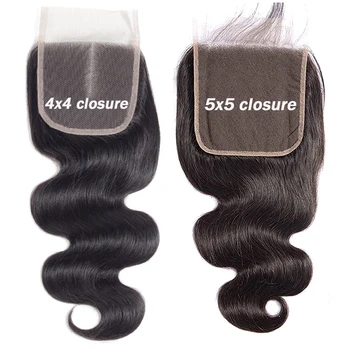 Wigqueen Hair 5X5 Closure Hd Lace Body Wave Human Hair Onzichtbaar Transparant 4X4 Zwitserse Kantsluiting Alleen Voorgeplukt Babyhaar