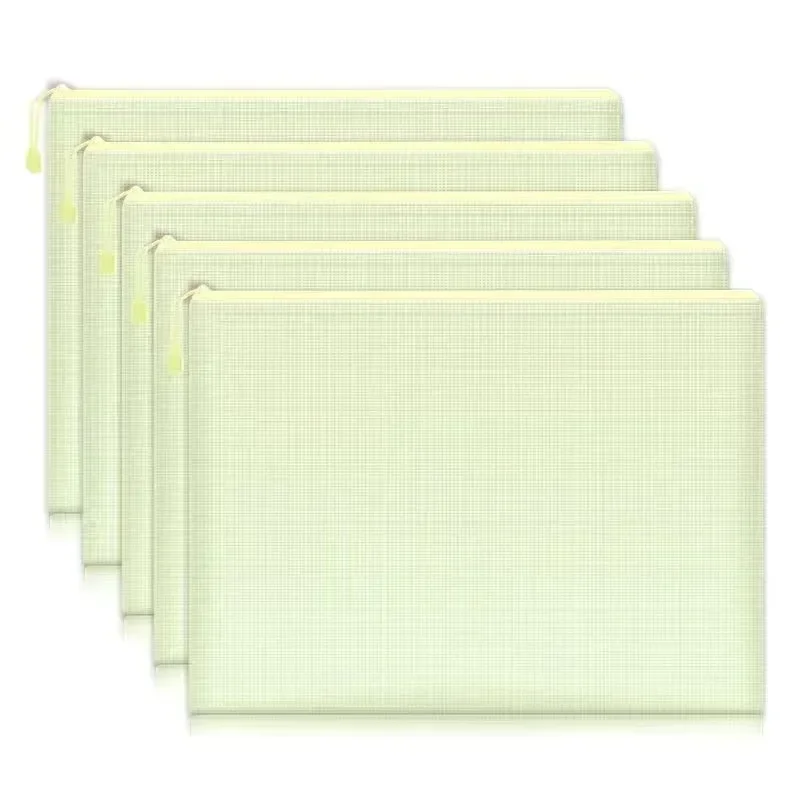 5PCS A4 A5 A6 Mesh Ritszakje Documententas Waterdichte Zip Bestandsmappen School Kantoorbenodigdheden Etui Opbergzakken