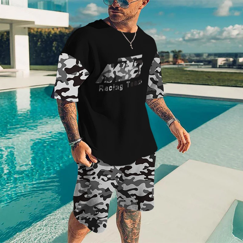 MTB Summer Men 3D Print T Shirt Set Fashion Shorts Tracksuit Male Casual Short Sleeve Sportsuit Newest Men's Oversized Clothing